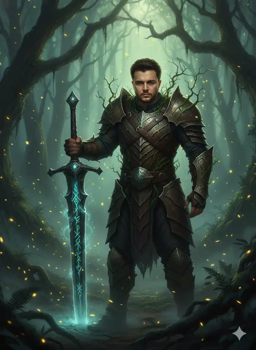 Warrior in forest