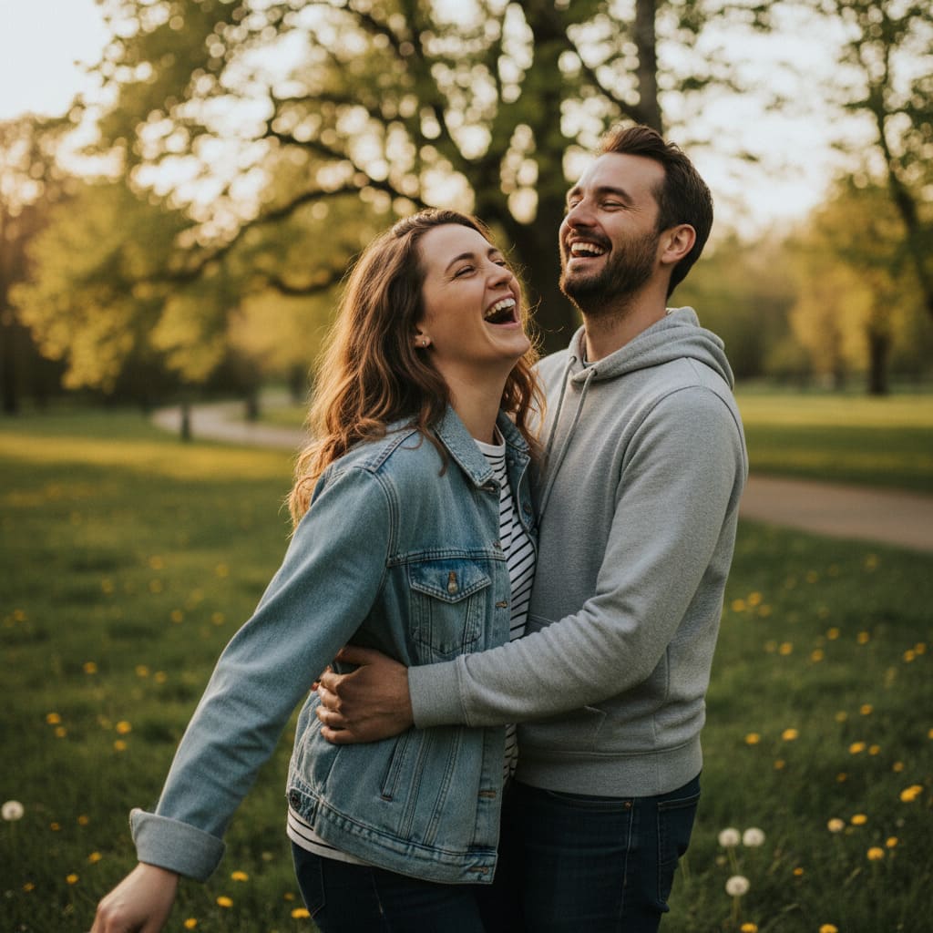 Couple enjoying a picnic in a park with flowers and balloons before