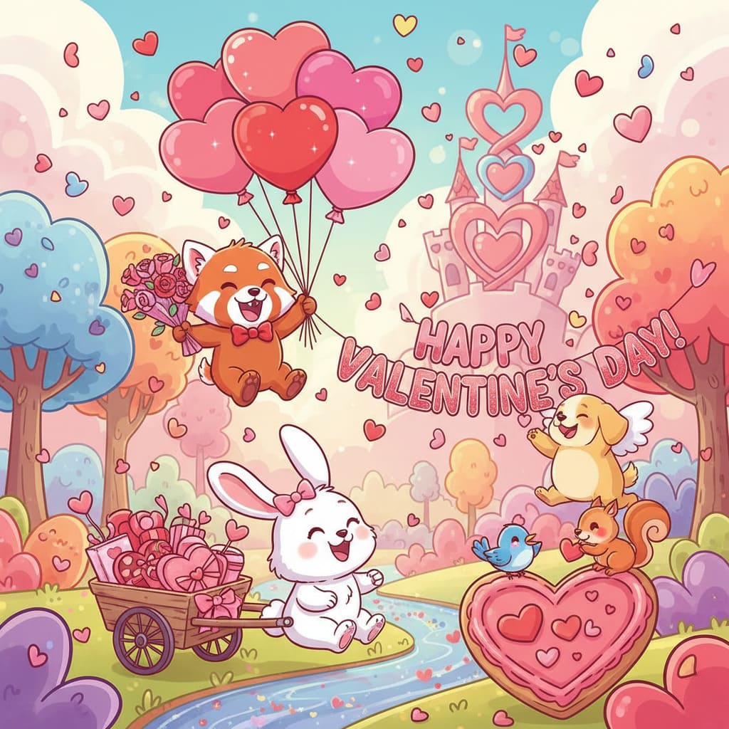 Example of a Valentine's Day AI image generated with a detailed prompt